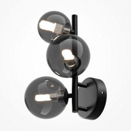 Luminosa Lighting Luminosa Maytoni Dallas Modern 3 Light Wall Lamp Black, Smoky Shade, G9 - thumbnail 4