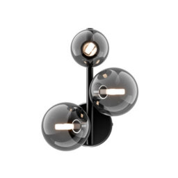 Luminosa Lighting Luminosa Maytoni Dallas Modern 3 Light Wall Lamp Black, Smoky Shade, G9 - thumbnail 2