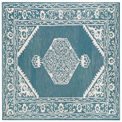 Beliani Rug Gevas Blue 200 X 200 Cm Wool - image 1