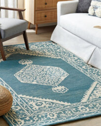 Beliani Rug Gevas Blue 200 X 200 Cm Wool - thumbnail 2