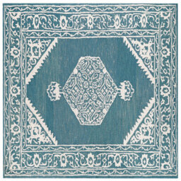 Beliani Rug Gevas Blue 200 X 200 Cm Wool - thumbnail 1