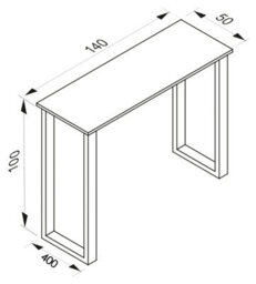 Vcm Wooden Bar Table Standing Table Xona 140X50 - thumbnail 4