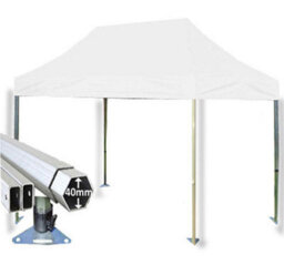 Crocodile Trading 3M X 4.5M Extreme 40 Commercial Instant Shelter Pop Up Gazebos Frame & Canopy - White - thumbnail 1