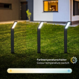 Briloner Solar Black Outdoor Bollard Light - thumbnail 5