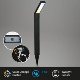 Briloner Solar Black Outdoor Bollard Light - thumbnail 3