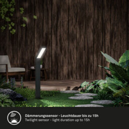 Briloner Solar Black Outdoor Bollard Light - thumbnail 7
