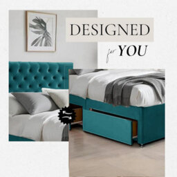 Green Plush 6Ft Super King Size Bed With Matttress  2 Storage Drawers And 20 Inch Chesterfield Headboard - thumbnail 2