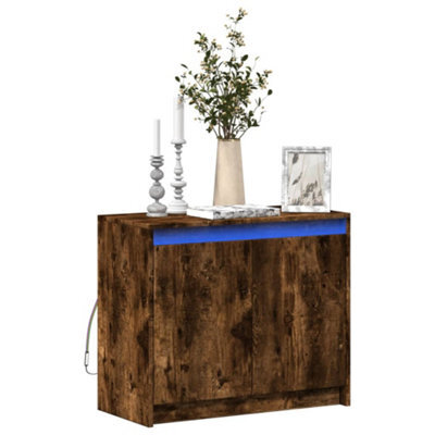 Berkfield Sideboard With Led Smoked Oak 72X34X61 Cm Engineered Wood - image 1