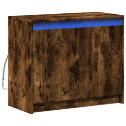 Berkfield Sideboard With Led Smoked Oak 72X34X61 Cm Engineered Wood - thumbnail 3