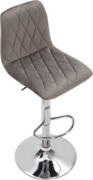Lamboro Verona Velvet Kitchen Bar Stools, Single, Height Adjustable Gas Lift Stool With Backrest, Breakfast Bar Stool - Grey - thumbnail 5