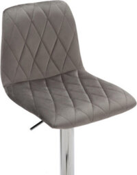 Lamboro Verona Velvet Kitchen Bar Stools, Single, Height Adjustable Gas Lift Stool With Backrest, Breakfast Bar Stool - Grey - thumbnail 4