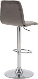Lamboro Verona Velvet Kitchen Bar Stools, Single, Height Adjustable Gas Lift Stool With Backrest, Breakfast Bar Stool - Grey - thumbnail 3