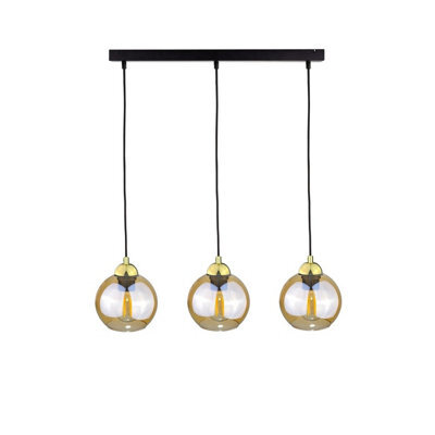 Luminosa Lighting Luminosa Ambre Bar Pendant Ceiling Light Gold, 60Cm, 3X E27