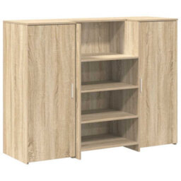 Berkfield Reception Desk Sonoma Oak 135X50X103.5 Cm Engineered Wood - thumbnail 2