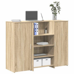 Berkfield Reception Desk Sonoma Oak 135X50X103.5 Cm Engineered Wood - thumbnail 1