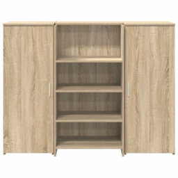 Berkfield Reception Desk Sonoma Oak 135X50X103.5 Cm Engineered Wood - thumbnail 5