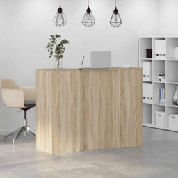 Berkfield Reception Desk Sonoma Oak 135X50X103.5 Cm Engineered Wood - thumbnail 4