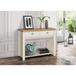 Birlea Highgate 2 Drawer Console Table Cream & Oak - thumbnail 1