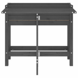 Berkfield Rustic Garden Planter With Folding Tabletop Grey Solid Wood Pine - thumbnail 4