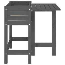 Berkfield Rustic Garden Planter With Folding Tabletop Grey Solid Wood Pine - thumbnail 5