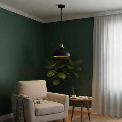 Black In Gold Industrial Pendant Light With E27 Socket For Kitchen Bedroom Living Room And Bar Without Bulb - image 1