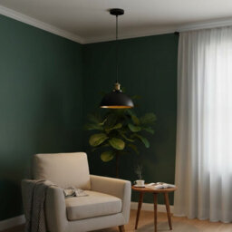 Black In Gold Industrial Pendant Light With E27 Socket For Kitchen Bedroom Living Room And Bar Without Bulb - thumbnail 1
