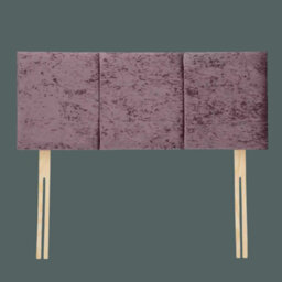"Urban Textures Luxury 20"" High Crushed Velvet Fabric Upholstered Elba Bed Headboard - Aubergine" - thumbnail 1