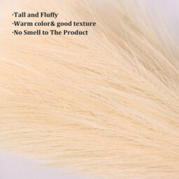 Artificial Pampas Grass, 45Cm, 5 Stems For Vase Filling, Home Or Wedding Decoration (45Cm, Beige) - thumbnail 2