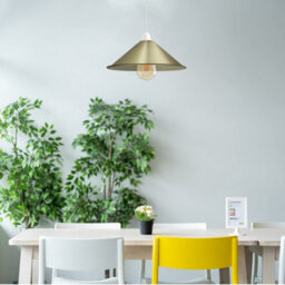 Green Brass Cone Lamp Shade 22Cm Metal Easy Fit Pendant Light Shade Modern Ceiling Lampshade For Living Room Bedroom Table Lamp - thumbnail 5