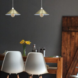Green Brass Cone Lamp Shade 22Cm Metal Easy Fit Pendant Light Shade Modern Ceiling Lampshade For Living Room Bedroom Table Lamp - thumbnail 6