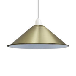 Green Brass Cone Lamp Shade 22Cm Metal Easy Fit Pendant Light Shade Modern Ceiling Lampshade For Living Room Bedroom Table Lamp - thumbnail 4