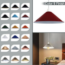 Green Brass Cone Lamp Shade 22Cm Metal Easy Fit Pendant Light Shade Modern Ceiling Lampshade For Living Room Bedroom Table Lamp - thumbnail 8