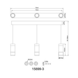 Luminosa Lighting Luminosa Alvarado Bar Pendant Ceiling Light Matt Black Led 3000K - thumbnail 6