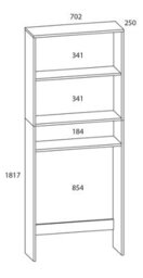 Vcm Bathroom Furniture Washing Machine Cabinet Lona White W. 64 X H. 182 X D. 27 Cm - thumbnail 3