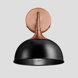 Industville Chelsea Dome Wall Light, 8 Inch, Black, Copper Holder - thumbnail 2