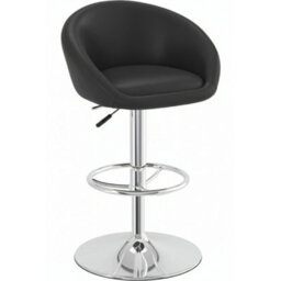 Lombardy Kitchen Breakfast Bar Stool - Black Seat Chrome Frame