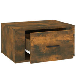 Berkfield Wall-Mounted Bedside Cabinet Smoked Oak 50X36X25 Cm - thumbnail 7