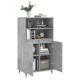 Berkfield Highboard Concrete Grey 60X36X110 Cm Engineered Wood - thumbnail 4