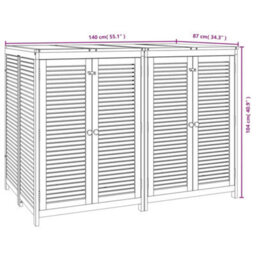 Berkfield Garden Storage Box 140X87X104 Cm Solid Wood Acacia - thumbnail 8