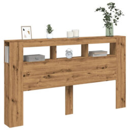 Berkfield Led Headboard Artisan Oak 180X18.5X103.5 Cm Engineered Wood - thumbnail 5