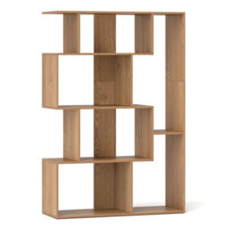Costway Open-Back Geometric Bookshelf Home 6-Cube Large Bookcase-Natural