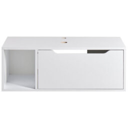 Wyld And Coco Wall-Mounted Bathroom Cabinet White Marble-Effect Mdp 80X40Cm Fluted Front - thumbnail 1