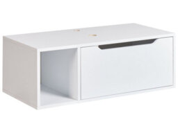 Wyld And Coco Wall-Mounted Bathroom Cabinet White Marble-Effect Mdp 80X40Cm Fluted Front - thumbnail 3