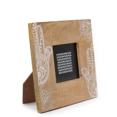 Serenityy Hansa Small Mango Wood Picture Frame 20X20X2 Cm - For 10X10 Cm Photos - White