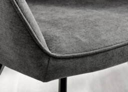 Furniturebox Set Of 2 Dining Chairs - Falun Modern Dining Chairs - Grey Fabric Black Leg Dining Chairs - Kitchen Dining Room Chairs - thumbnail 8