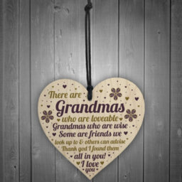 Red Ocean Grandma Gifts Wooden Heart Grandma Decoration Thank You Gift For Grandparents Keepsake - thumbnail 2