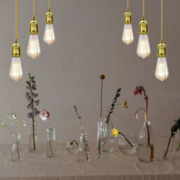 Vintage Industrial Chrome 2M E27 Holder Pendant Light Ceiling Rose Led Hanging Lamp - With Bulb - thumbnail 5