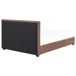 Beliani Bed With Storage Drawers Fabric La Rochelle 180 X 200 Cm (Eu Super King) Brown - thumbnail 8