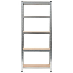 Berkfield Storage Shelves 3 Pcs Silver 75X30X172 Cm Steel And Mdf - thumbnail 3