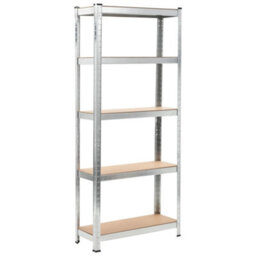 Berkfield Storage Shelves 3 Pcs Silver 75X30X172 Cm Steel And Mdf - thumbnail 2